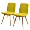 Studio Copenhagen Chaises rembourrées Loca (lot de 2) - Tissu Muya : Jaune