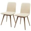 Studio Copenhagen Chaises rembourrées Loca (lot de 2) - Cuir Tupi : Crème