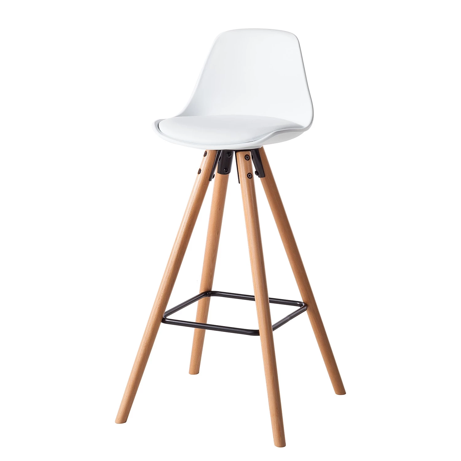 Mørteens Chaise de bar Langford - Blanc - 1 chaise 1 Mørteens Chaise de bar Langford - Blanc - 1 chaise