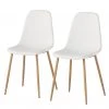 Mørteens Chaise capitonnée Iskmo - Blanc - Lot de 2