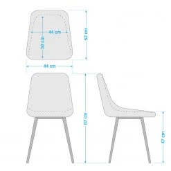 Mørteens Chaise capitonnée Iskmo - Blanc - Lot de 2 -ÉcoMaison Soldes 1000006086 201013 14323400006 SKETCH DETAILS P000000001000006086 sketch