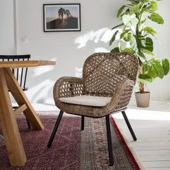 Ars manufacti Chaise Hawea (avec coussin d'assise) - Rotin / Metall - Rotin / Noir -ÉcoMaison Soldes 1000050859 190208 13552000001 MOOD GALLERYIMAGES P000000001000050859 mood