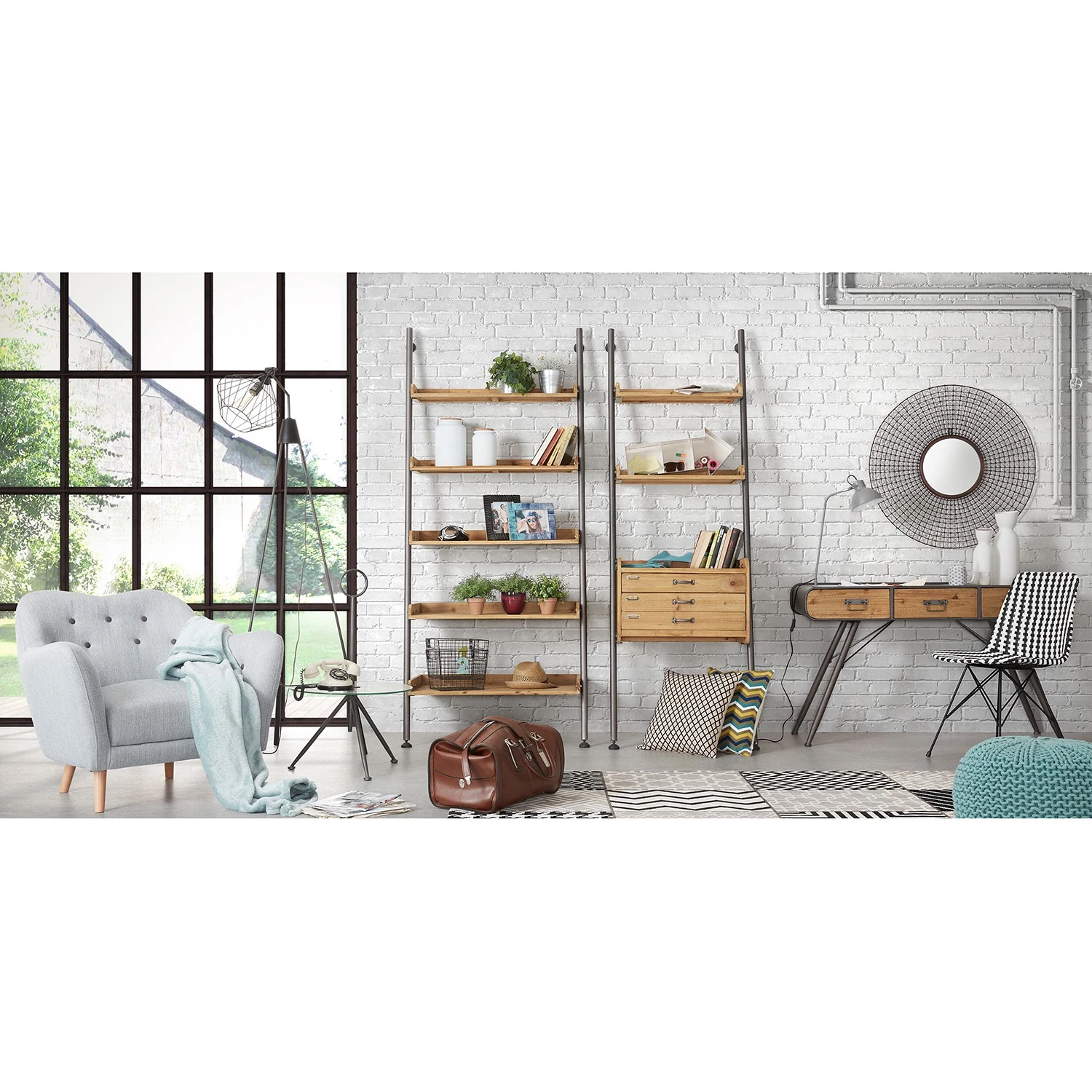 Ars manufacti Étagère Calafell I - Sapin massif / Fer - Sapin / Noir 3 Ars manufacti Étagère Calafell I - Sapin massif / Fer - Sapin / Noir – Image 3