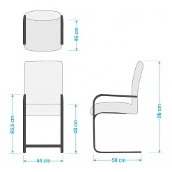 Fredriks Chaises cantilever Augusta I (lot de 2) - Cuir Aude: Créme - Avec accoudoirs -ÉcoMaison Soldes 1000064496 200610 13273700041 SKETCH DETAILS P000000001000064496 sketch