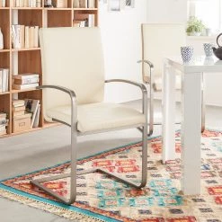 Fredriks Chaises cantilever Augusta I (lot de 2) - Cuir Aude: Créme - Avec accoudoirs -ÉcoMaison Soldes 1000064496 201021 10340600071 MOOD DETAILS P000000001000064496 mood