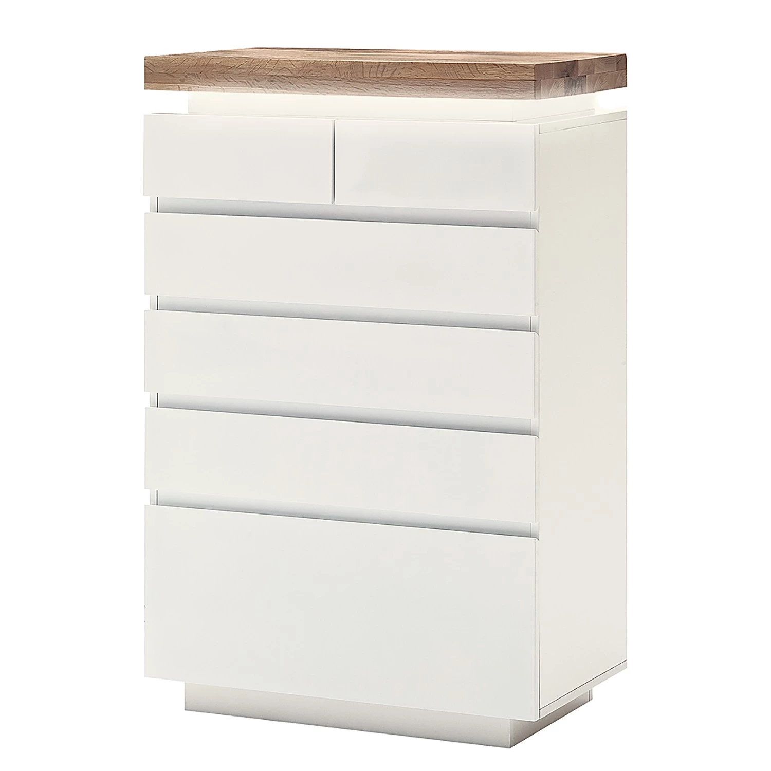 Fredriks Commode Roble II - Avec éclairage inclus - Chêne / Blanc mat 1 Fredriks Commode Roble II - Avec éclairage inclus - Chêne / Blanc mat