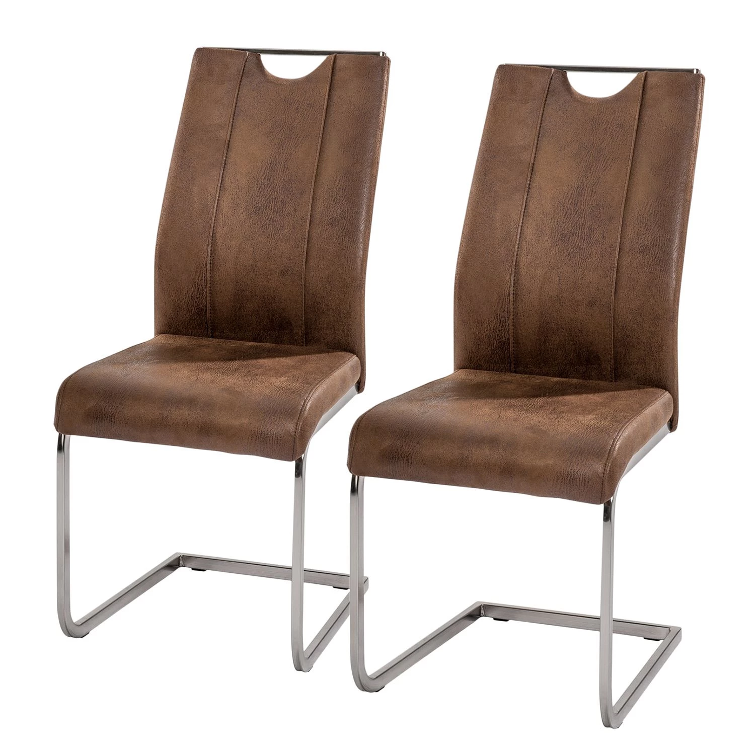 Fredriks Chaises cantilever Scalea (lot de 2) - Marron vintage 1 Fredriks Chaises cantilever Scalea (lot de 2) - Marron vintage