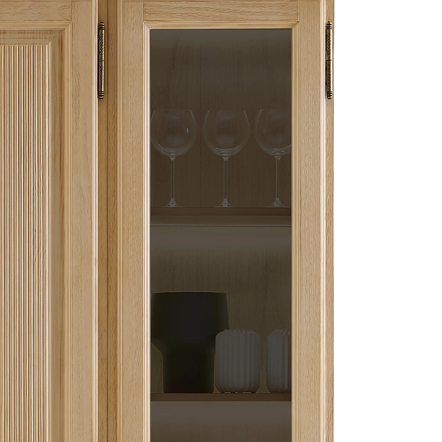 Ridgevalley Armoire vitrine Breddin II - Pin massif - Sans éclairage 2 Ridgevalley Armoire vitrine Breddin II - Pin massif - Sans éclairage – Image 2