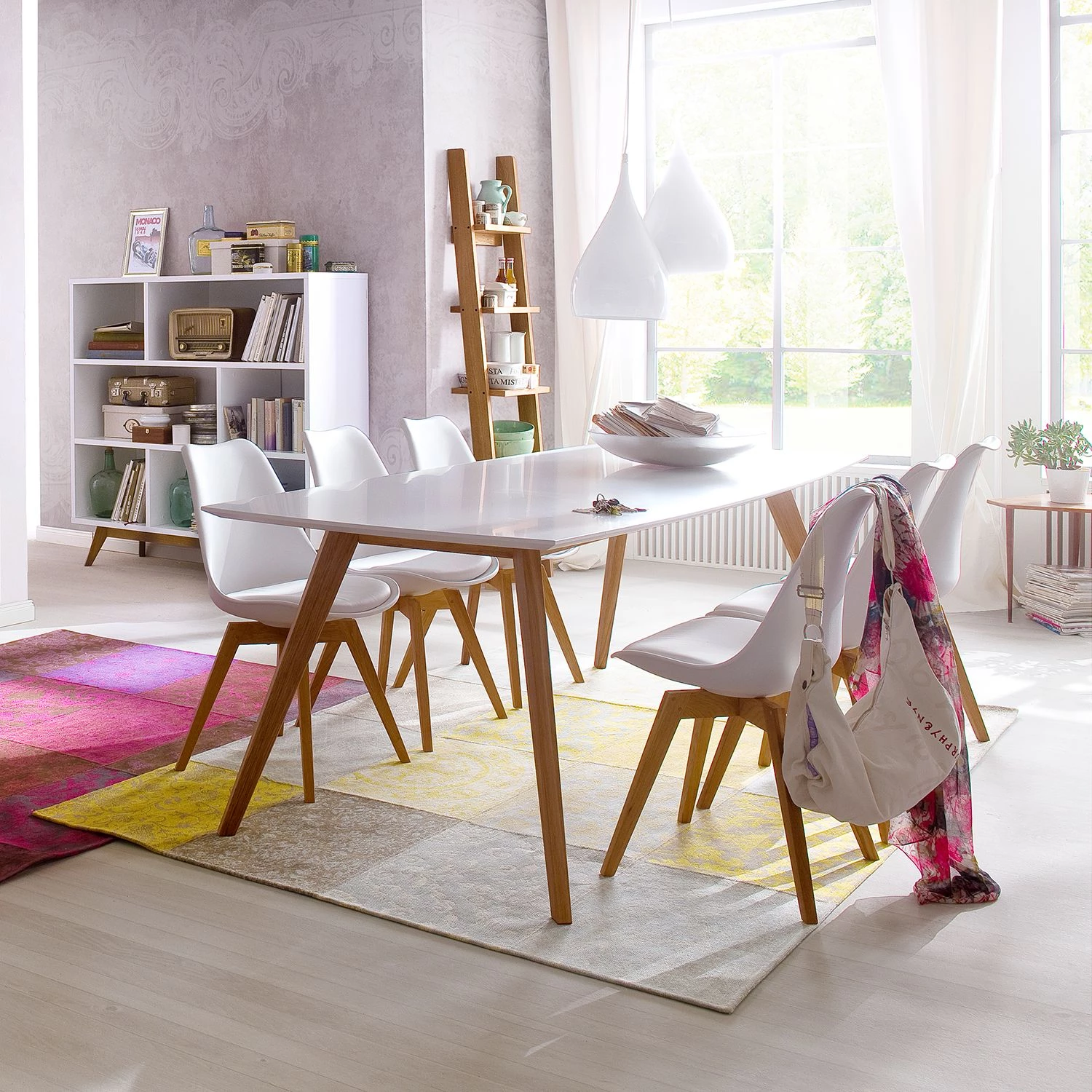 Tenzo Table Bess I - Partiellement en chêne massif - Blanc 2 Tenzo Table Bess I - Partiellement en chêne massif - Blanc – Image 2