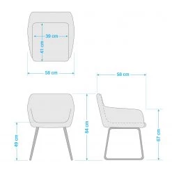 Mørteens Chaise à accoudoirs Nicholas IV - Tissu / Métal - Granit / gris-brun antique -ÉcoMaison Soldes 1000112681 201013 14333600052 SKETCH DETAILS P000000001000112681 sketch