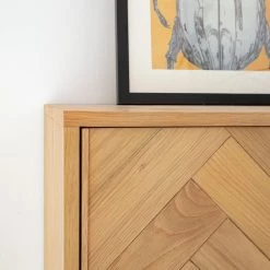 Ars manufacti Commode haute Dharai - Placage en bois véritable / Métal - Chêne / Argenté -ÉcoMaison Soldes 1000117156 180827 07154814 GALLERYIMAGES P000000001000117156