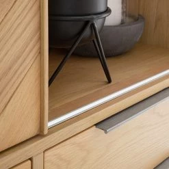 Ars manufacti Commode haute Dharai - Placage en bois véritable / Métal - Chêne / Argenté -ÉcoMaison Soldes 1000117156 180827 07154815 GALLERYIMAGES P000000001000117156