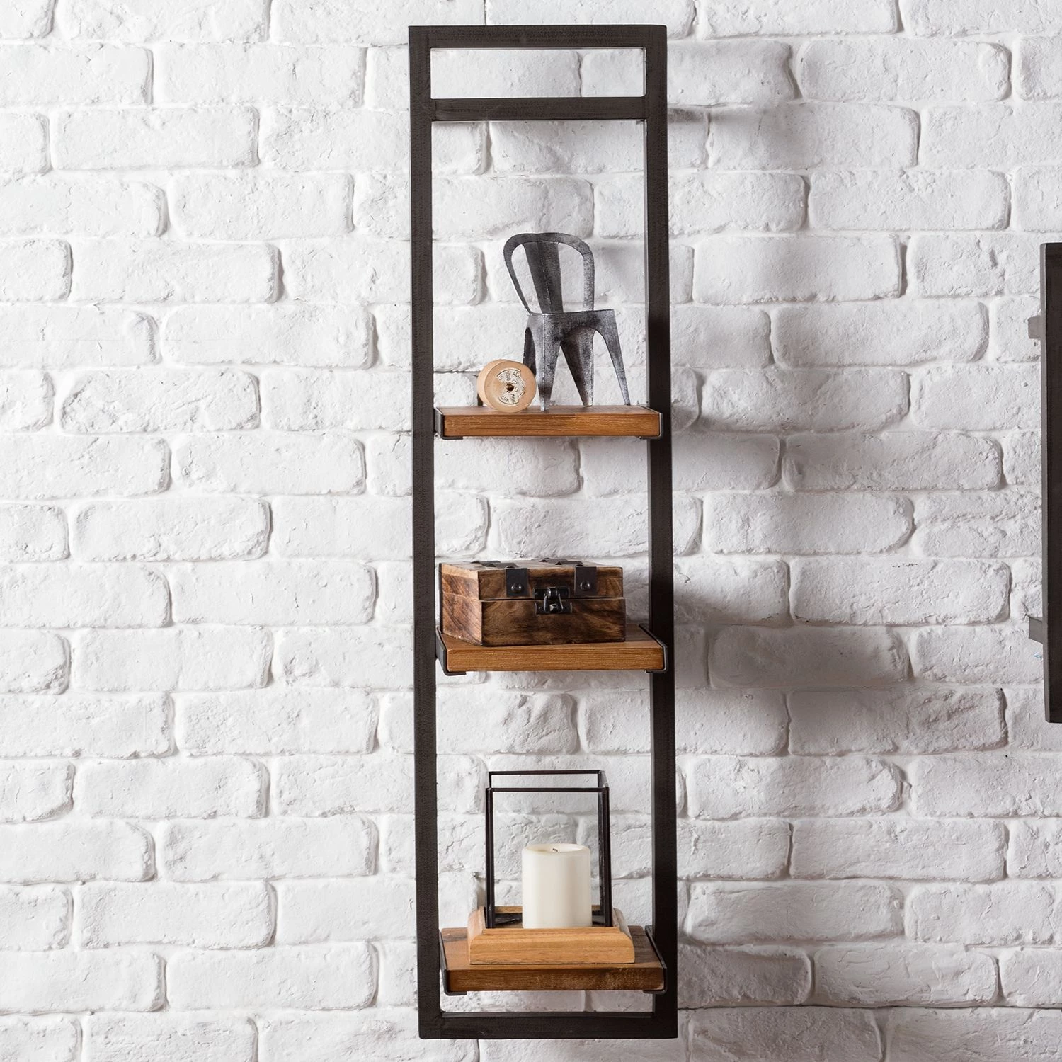 Ars manufacti Étagère murale Manchester - Acacia massif / Métal - Acacia / Anthracite - 22 x 85 cm 3 Ars manufacti Étagère murale Manchester - Acacia massif / Métal - Acacia / Anthracite - 22 x 85 cm – Image 3