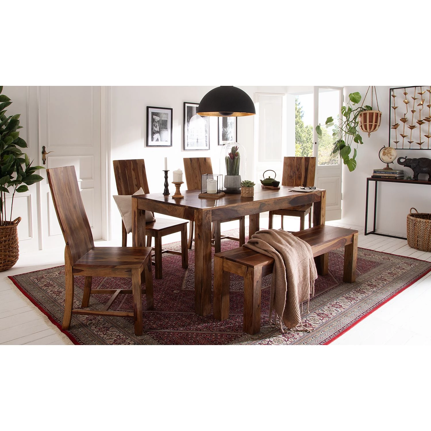 Ars Natura Table Andaman - Sheesham miel foncé - Largeur : 160 cm 2 Ars Natura Table Andaman - Sheesham miel foncé - Largeur : 160 cm – Image 2