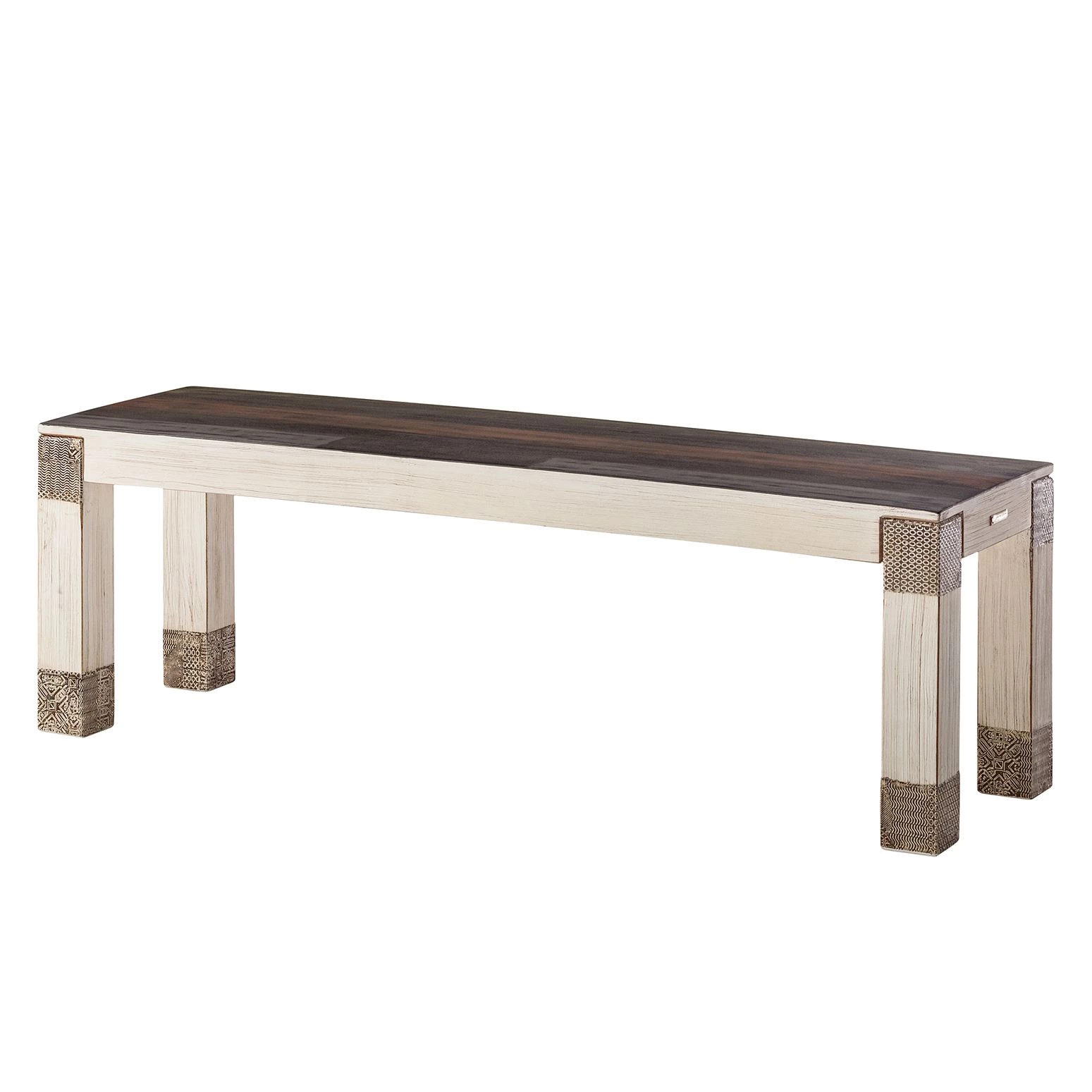 Wolf-Möbel Banc Goa White - Partiellement en manguier massif - Manguier vintage blanc 1 Wolf-Möbel Banc Goa White - Partiellement en manguier massif - Manguier vintage blanc