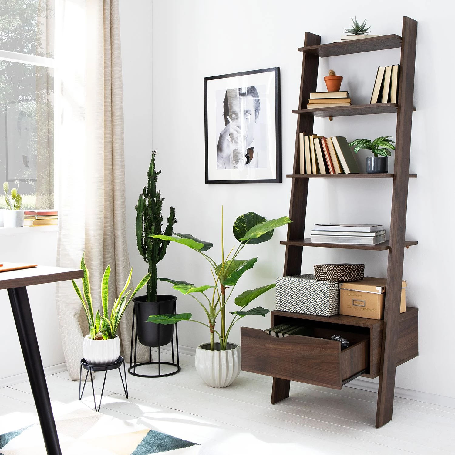 Mørteens Étagère Gjora - Partiellement en hévéa massif - Noyer 3 Mørteens Étagère Gjora - Partiellement en hévéa massif - Noyer – Image 3