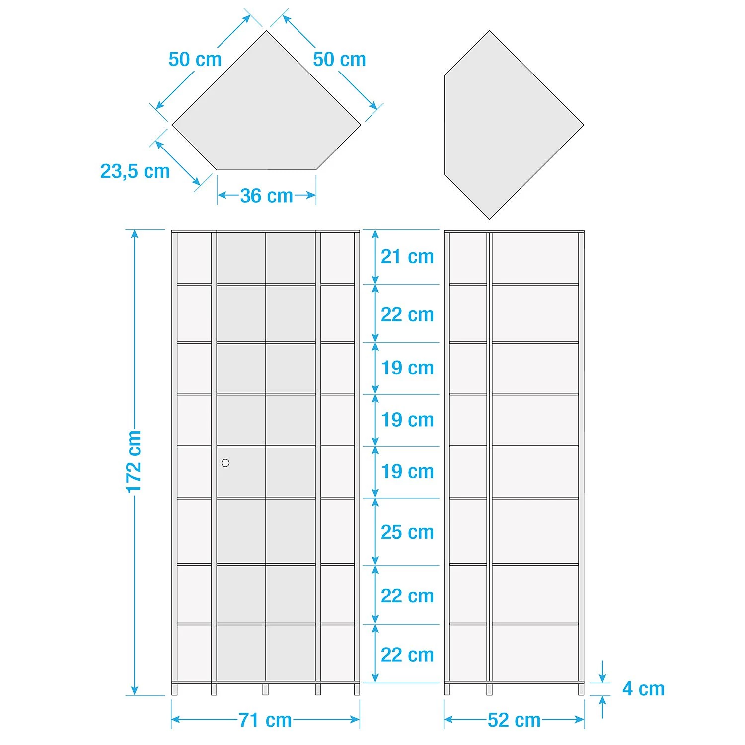 Fredriks Vitrine d'angle Amalia II - Éclairage inclus - Imitation frêne foncé - Argenté 6 Fredriks Vitrine d'angle Amalia II - Éclairage inclus - Imitation frêne foncé - Argenté – Image 6