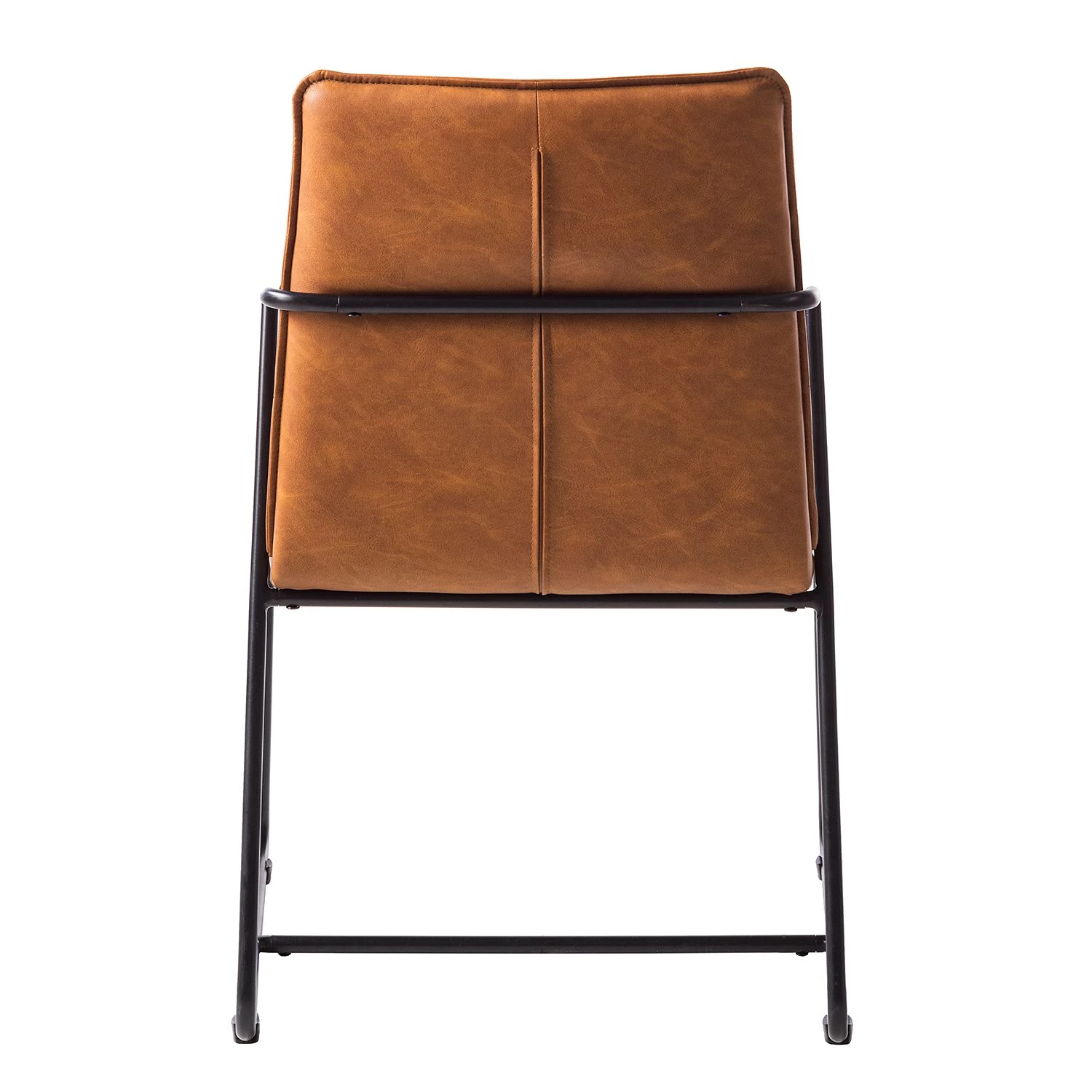 Ars manufacti Chaises à accoudoirs Bex - Imitation cuir / Métal - Marron / Noir 4 Ars manufacti Chaises à accoudoirs Bex - Imitation cuir / Métal - Marron / Noir – Image 4