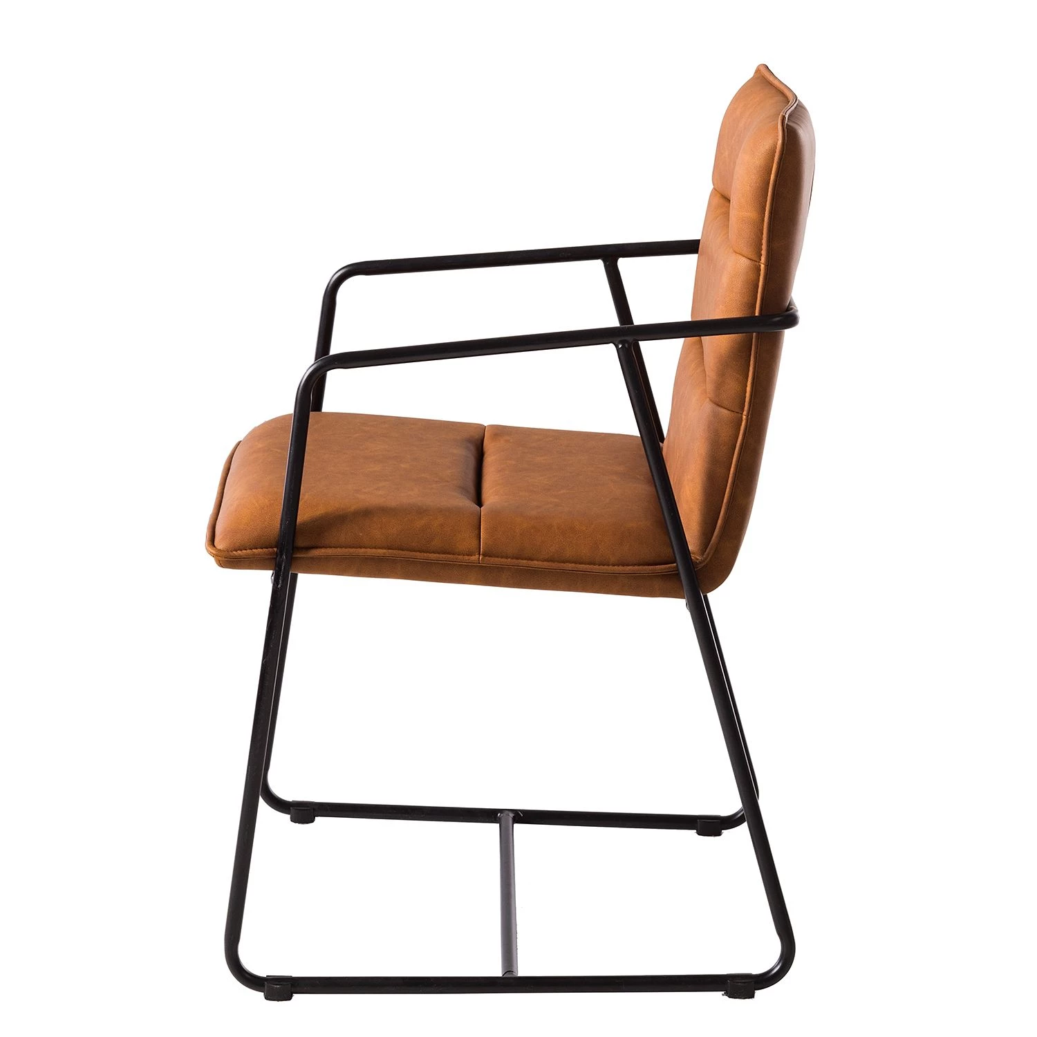 Ars manufacti Chaises à accoudoirs Bex - Imitation cuir / Métal - Marron / Noir 5 Ars manufacti Chaises à accoudoirs Bex - Imitation cuir / Métal - Marron / Noir – Image 5