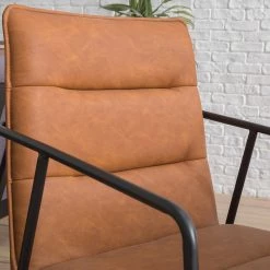 Ars manufacti Chaises à accoudoirs Bex - Imitation cuir / Métal - Marron / Noir 18 Ars manufacti Chaises à accoudoirs Bex - Imitation cuir / Métal - Marron / Noir -ÉcoMaison Soldes 1000123758 190329 07150000015 GALLERYIMAGES P000000001000123758