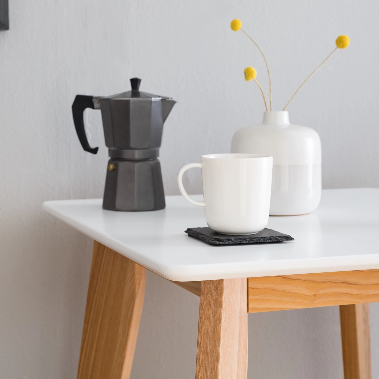 Mørteens Table haute Boddam II - Partiellement en frêne massif - Blanc / Frêne 9 Mørteens Table haute Boddam II - Partiellement en frêne massif - Blanc / Frêne – Image 9