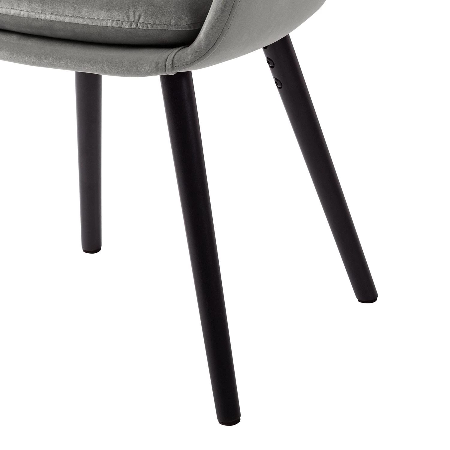 Mørteens Chaise à accoudoirs Hallund II - Velours / Hévéa massif - Noir - Gris 10 Mørteens Chaise à accoudoirs Hallund II - Velours / Hévéa massif - Noir - Gris – Image 10
