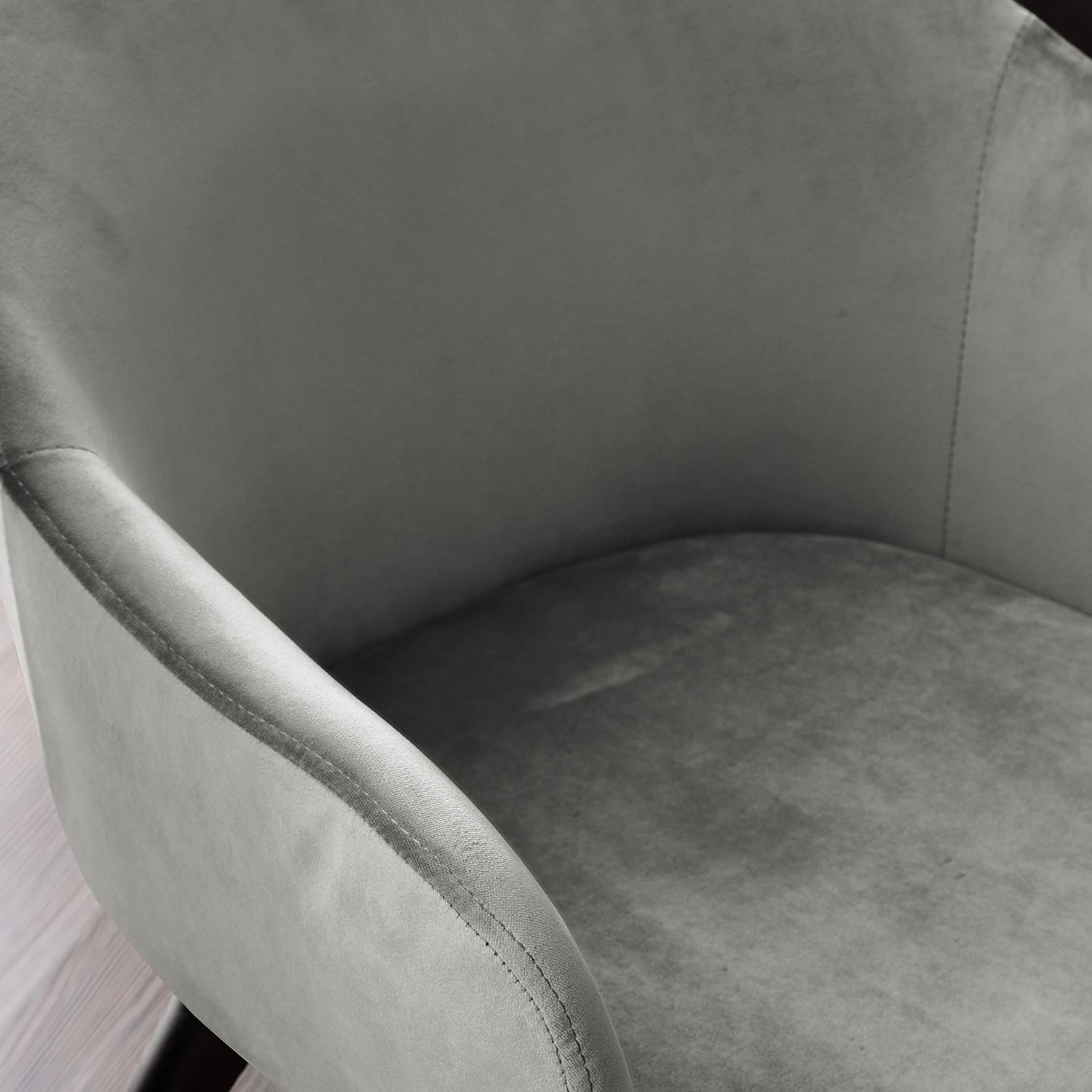 Mørteens Chaise à accoudoirs Hallund II - Velours / Hévéa massif - Noir - Gris 9 Mørteens Chaise à accoudoirs Hallund II - Velours / Hévéa massif - Noir - Gris – Image 9