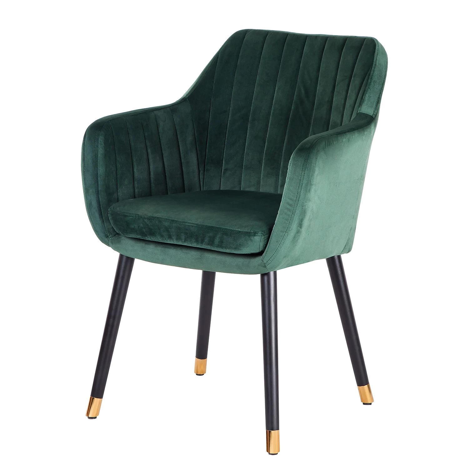 Jack & Alice Chaise avec accoudoirs Leezy G - Chêne massif / Velours - Vert / Noir 1 Jack & Alice Chaise avec accoudoirs Leezy G - Chêne massif / Velours - Vert / Noir