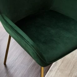 Jack & Alice Chaises capitonnées Evy (lot de 2) - Velours / Métal - Doré - Velours Sua: Vert foncé -ÉcoMaison Soldes 1000125820 190327 07471800002 GALLERYIMAGES P000000001000125820