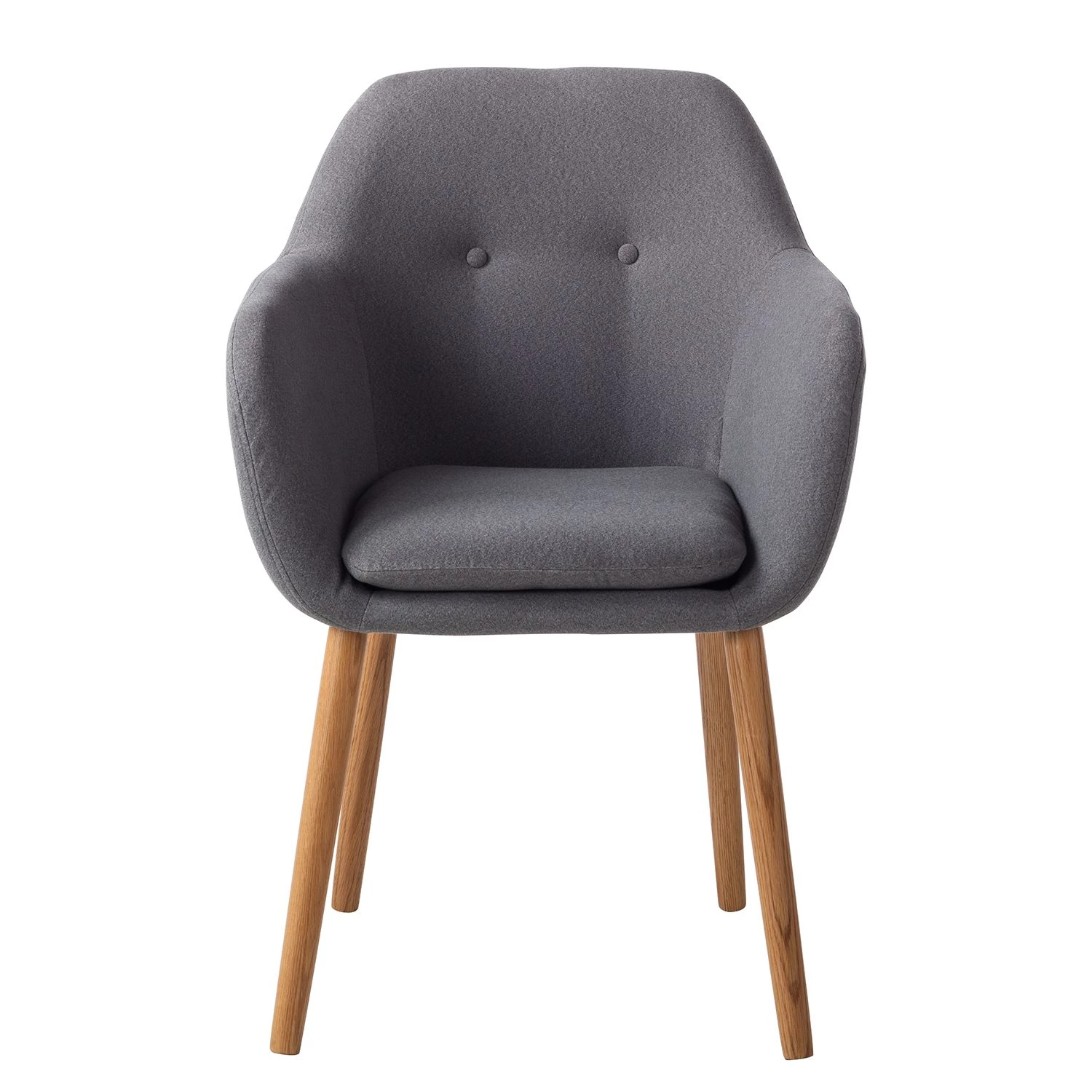 Mørteens Chaise à accoudoirs Bolands - Gris clair / Chêne 4 Mørteens Chaise à accoudoirs Bolands - Gris clair / Chêne – Image 4