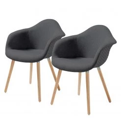 Norrwood Chaises à accoudoirs Kevya l (lot de 2) - Gris foncé