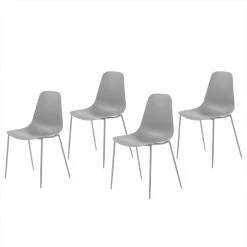Norrwood Chaises Whatts (lot de 4) - Gris