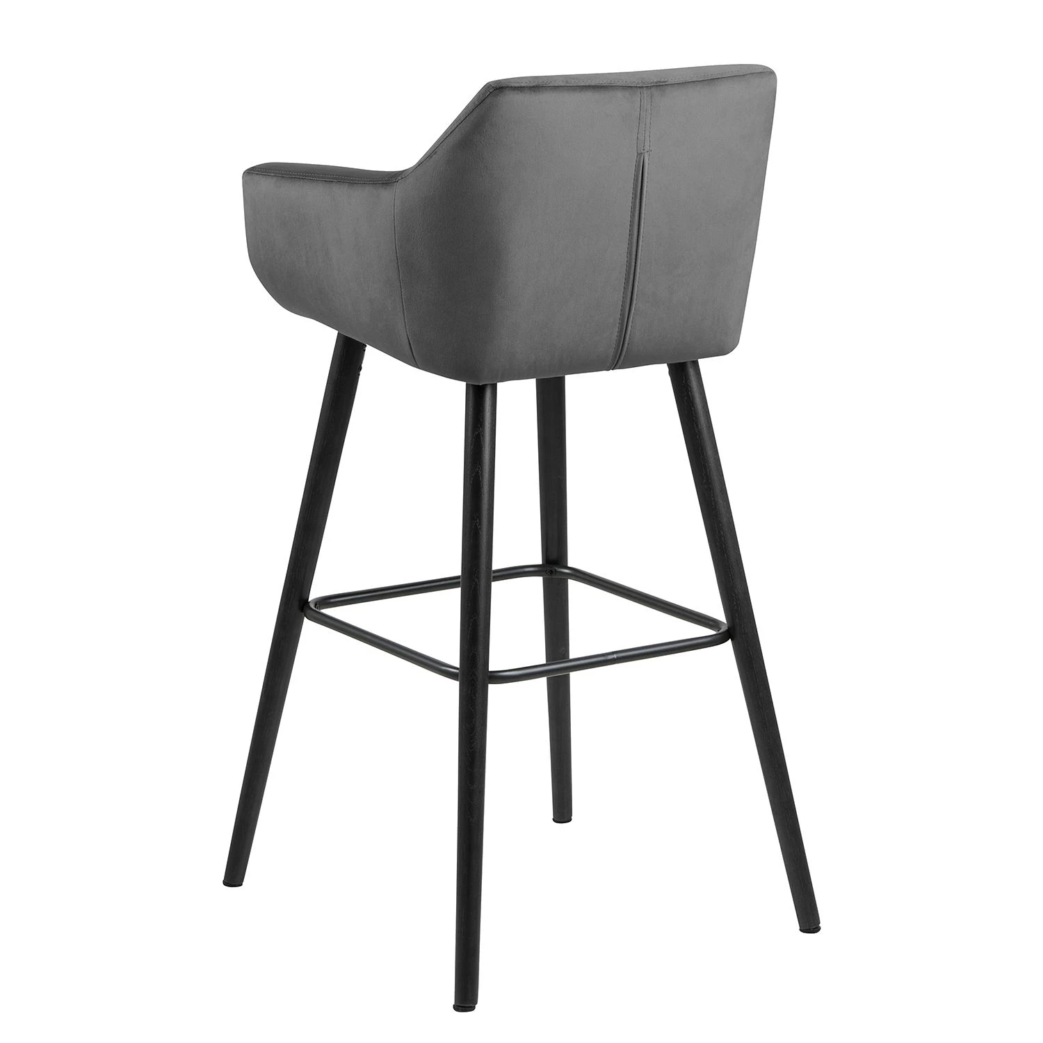 Mørteens Chaises de bar Nicholas III - Velours / Chêne massif - Noir - Gris foncé - Lot de 2 6 Mørteens Chaises de bar Nicholas III - Velours / Chêne massif - Noir - Gris foncé - Lot de 2 – Image 6