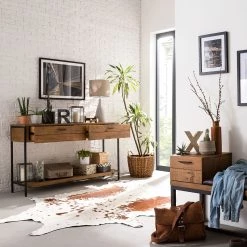 Ars manufacti Console Grasby - Pin massif / Métal - Pin / Noir -ÉcoMaison Soldes 1000147156 190730 13021900008 MOOD DETAILS P000000001000147156 mood