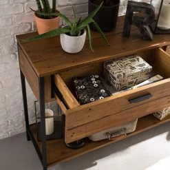 Ars manufacti Console Grasby - Pin massif / Métal - Pin / Noir -ÉcoMaison Soldes 1000147156 190730 13021900012 MOOD DETAILS P000000001000147156 mood
