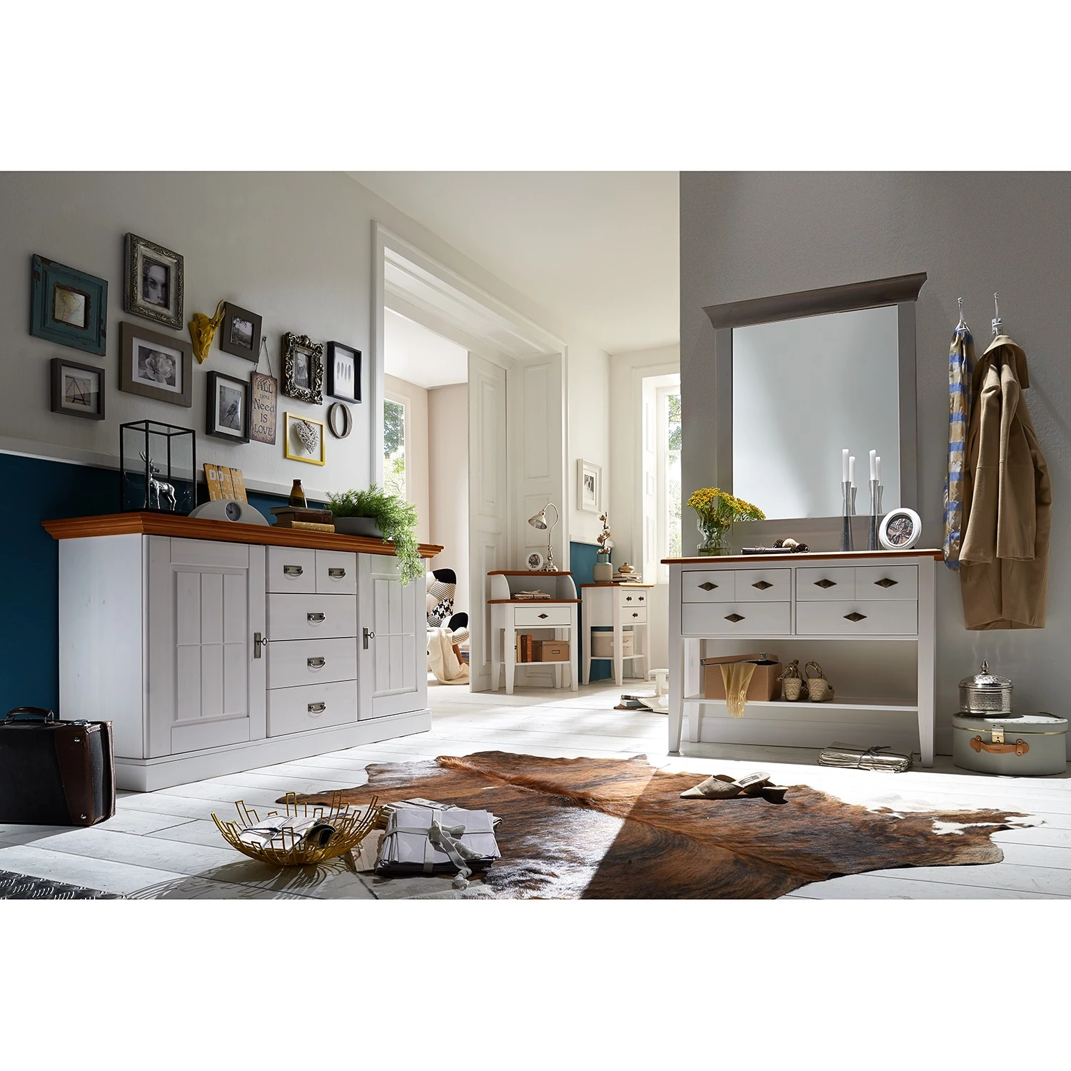 Maison Belfort Console Bergen I - Pin massif - Pin blanc / Pin Bernstein - Largeur : 102 cm 2 Maison Belfort Console Bergen I - Pin massif - Pin blanc / Pin Bernstein - Largeur : 102 cm – Image 2