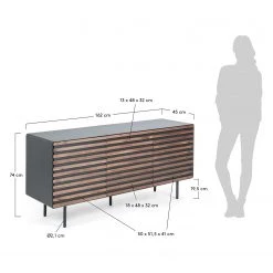 Norrwood Enfilade Kipra - Noyer contreplaqué - Graphite -ÉcoMaison Soldes 1000150226 181214 16440300080 GALLERYIMAGES P000000001000150226