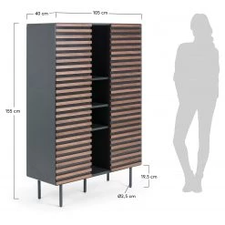 Norrwood Buffet haut Kipra - Noyer contreplaqué - Graphite -ÉcoMaison Soldes 1000150233 181214 16440300089 GALLERYIMAGES P000000001000150233