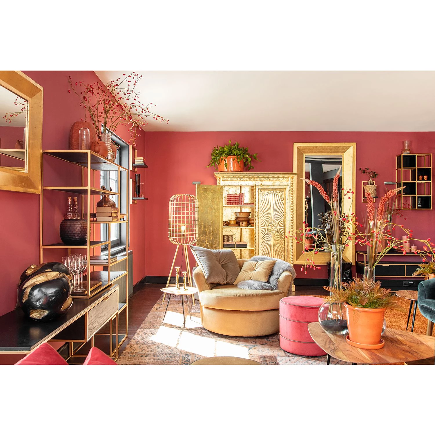 Jack & Alice Étagère Harbin V - Acacia massif - Acacia noir / Doré - Largeur : 45 cm 2 Jack & Alice Étagère Harbin V - Acacia massif - Acacia noir / Doré - Largeur : 45 cm – Image 2