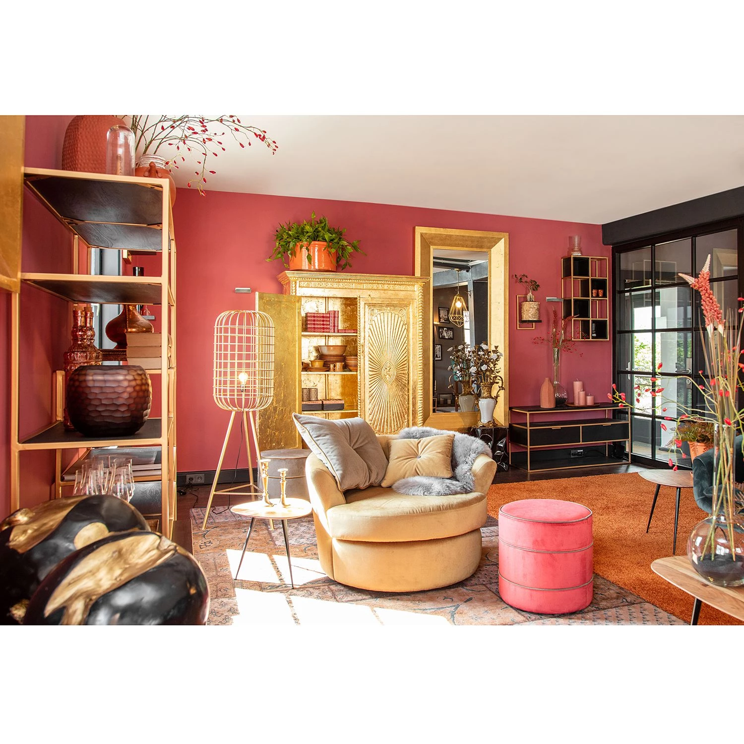 Jack & Alice Étagère Harbin V - Acacia massif - Acacia noir / Doré - Largeur : 45 cm 3 Jack & Alice Étagère Harbin V - Acacia massif - Acacia noir / Doré - Largeur : 45 cm – Image 3