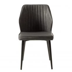 Ars manufacti Chaises Watson (lot de 2) - Imitation cuir / Acier - Noir - Gris vintage -ÉcoMaison Soldes 1000151924 190905 09335800032 DETAILS P000000001000151924