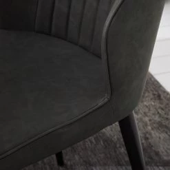 Ars manufacti Chaises Watson (lot de 2) - Imitation cuir / Acier - Noir - Gris vintage -ÉcoMaison Soldes 1000151924 190905 09335800039 DETAILS P000000001000151924