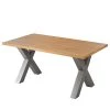 Ars manufacti Table Woodha X - Hêtre - Largeur : 160 cm - Sans rallonge - Argenté