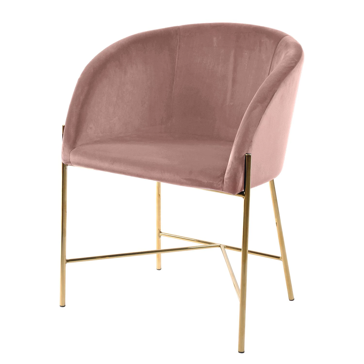 Jack & Alice Chaise à accoudoirs Norwen II - Velours/ Métal - Rose vieilli 1 Jack & Alice Chaise à accoudoirs Norwen II - Velours/ Métal - Rose vieilli