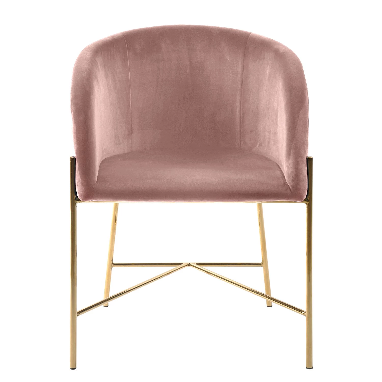 Jack & Alice Chaise à accoudoirs Norwen II - Velours/ Métal - Rose vieilli 2 Jack & Alice Chaise à accoudoirs Norwen II - Velours/ Métal - Rose vieilli – Image 2