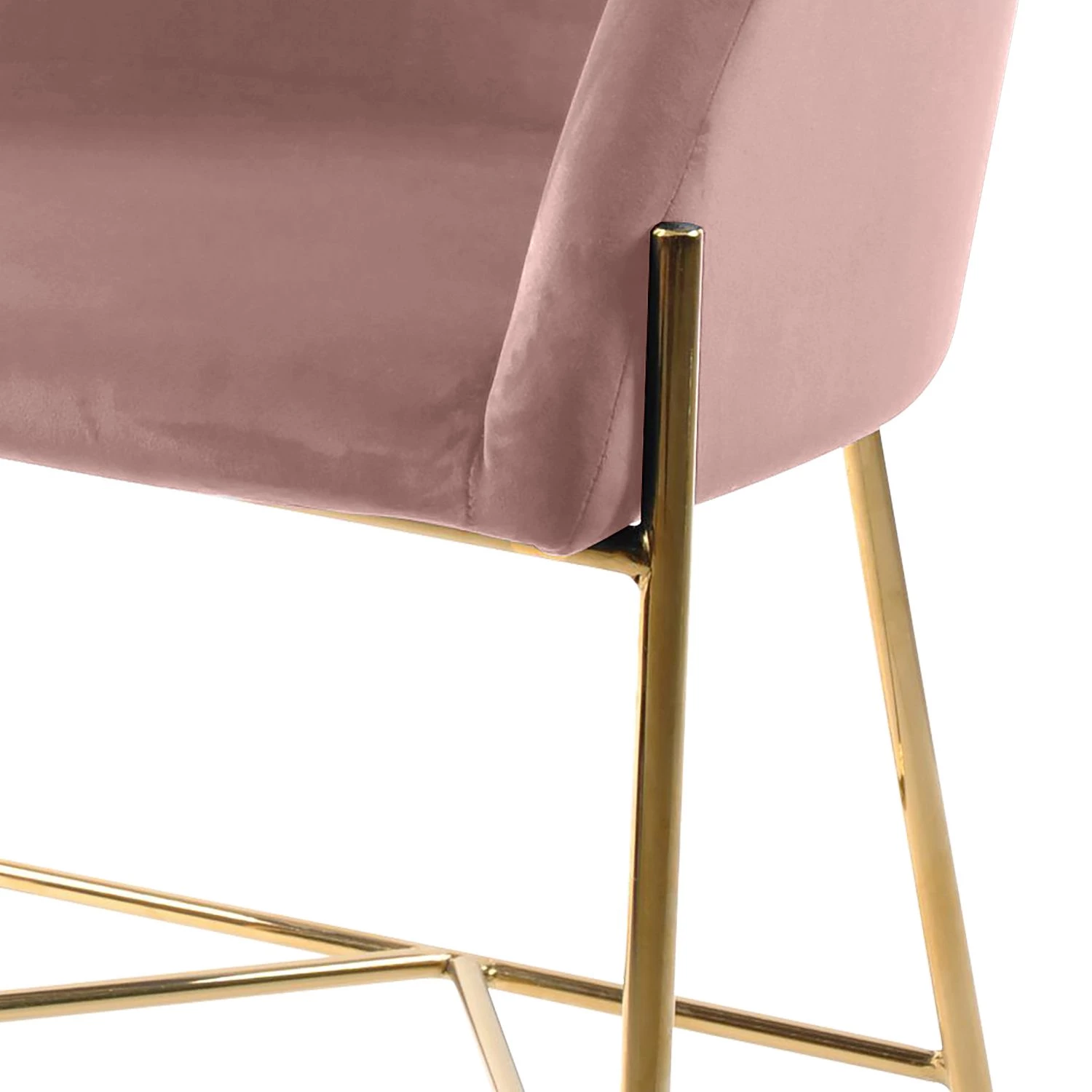 Jack & Alice Chaise à accoudoirs Norwen II - Velours/ Métal - Rose vieilli 7 Jack & Alice Chaise à accoudoirs Norwen II - Velours/ Métal - Rose vieilli – Image 7