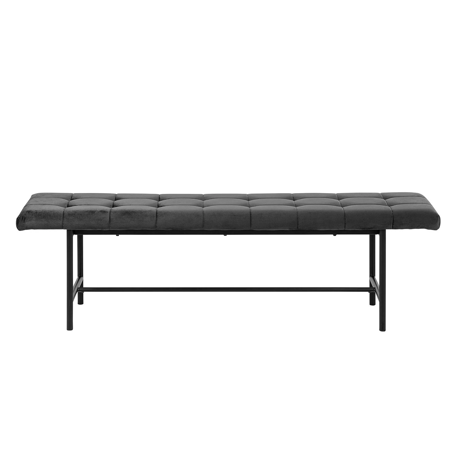 Ars manufacti Banc Gardian - Velours/ Métal - Gris foncé 2 Ars manufacti Banc Gardian - Velours/ Métal - Gris foncé – Image 2