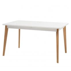 Norrwood Table extensible Gyland - Blanc matt / Imitation chêne Riviera