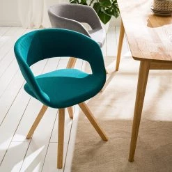 Mørteens Chaise à accoudoirs Buggio - Tissu / Hévéa massif - Tissu Cors: Pétrole - 1 chaise -ÉcoMaison Soldes 1000164525 210208 08242400027 MOOD DETAILS P000000001000164525 mood