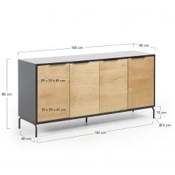 Norrwood Buffet Ceduna - Chêne / Noir mat -ÉcoMaison Soldes 1000166592 190319 10113400070 GALLERYIMAGES P000000001000166592